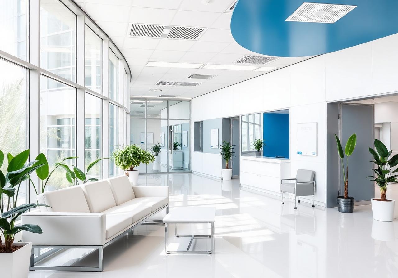 Recepção moderna de hospital